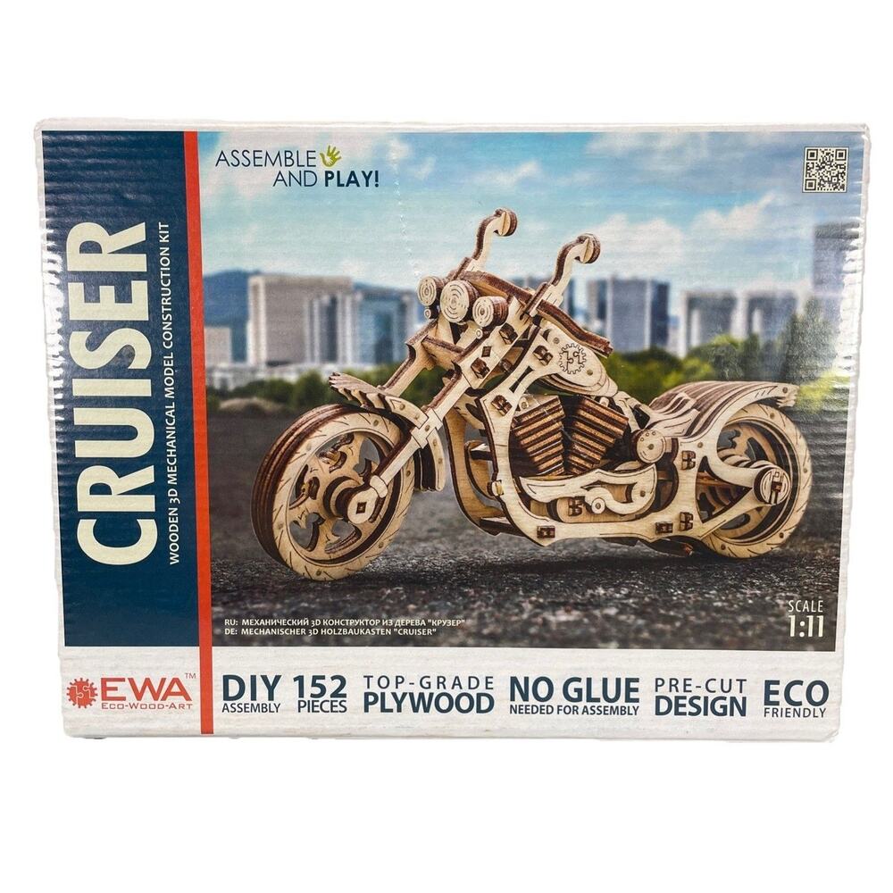 Ewa Eco-Wood-Art Model Cruiser 3d Wooden Puzzle Eco Friendly DIY Mechanical 1:11